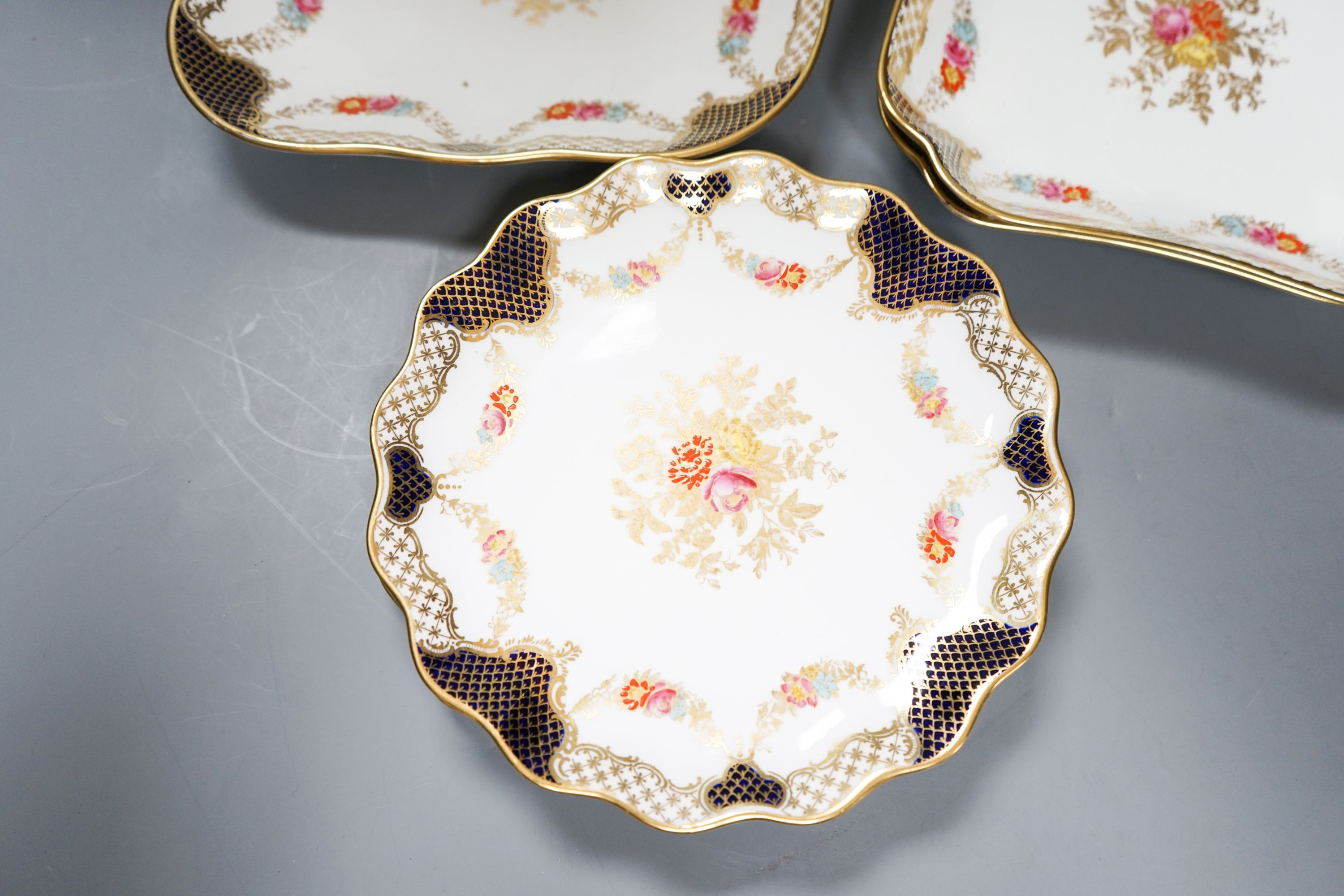 A late 19th century Wedgwood 7 piece part dessert service
